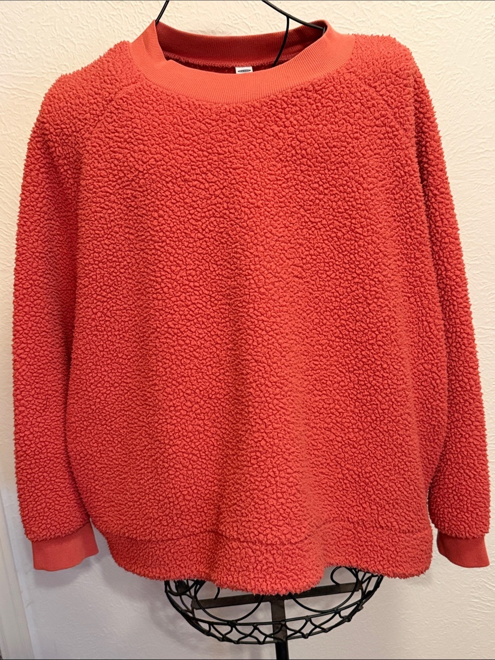 Cozy Coral Sherpa Sweater - Soft Fleece Pullover